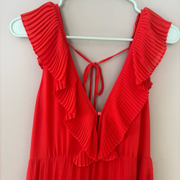 Zara Vibrant Red Pleated Dress - Picture 5 of 9